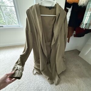 Boohoo Khaki Trench Coat for Women